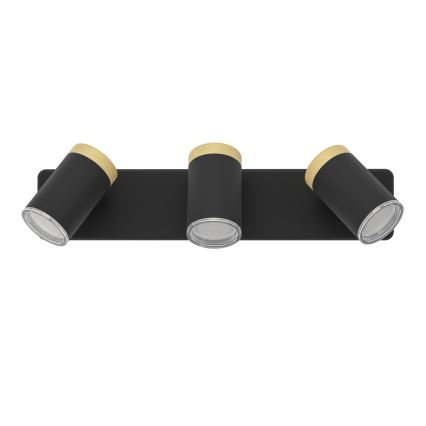 Eglo - Badeværelses-spot 3 x GU10 / 3 W / 230 V, IP44, sort/beige