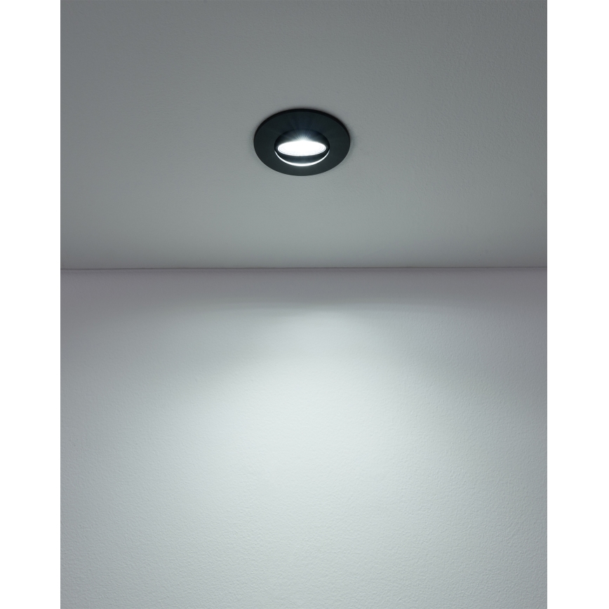 Eglo - Sæt med 3x LED-indbygningsspots LED/4,9W/230V 2700/4000/6500K Ø 9 cm sort