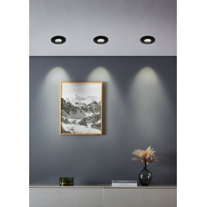 Eglo - Sæt 5x LED indbygningsspot LED/4,9W/230V 2700/4000/6500K Ø 9 cm sort