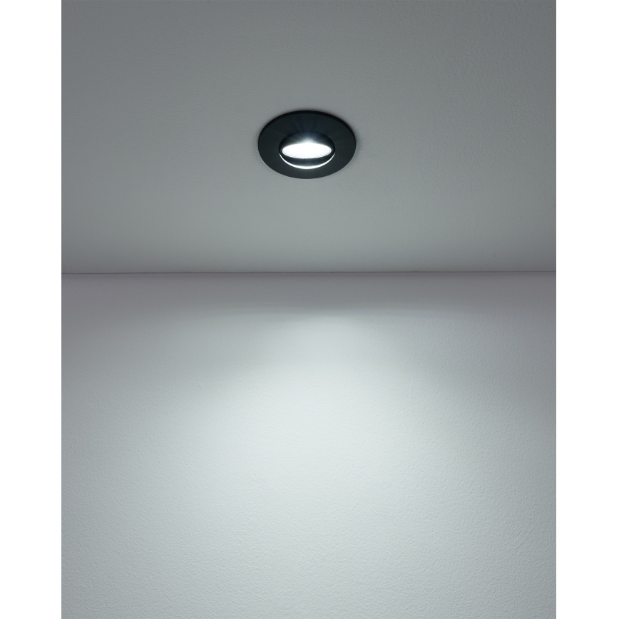 Eglo - Sæt med 7 x LED indbygningsspots LED/4,9W/230V 2700/4000/6500K Ø 9 cm sort