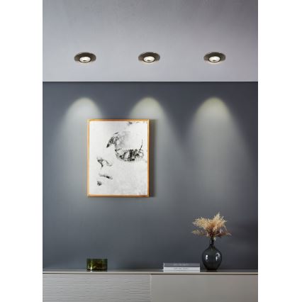 Eglo - Sæt med 5 LED-indbygningsspots LED/4,9W/230V 2700/4000/6500K Ø 9 cm mat krom