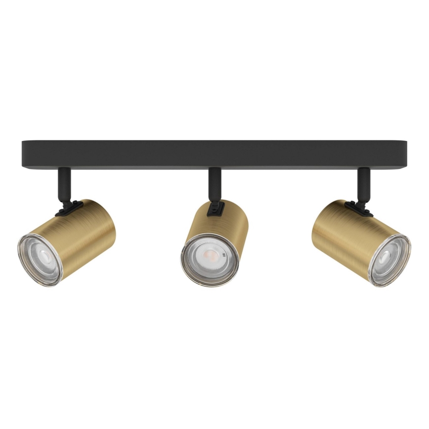 Eglo - Badeværelses-spot 3xGU10/5W/230V IP44 sort/guld