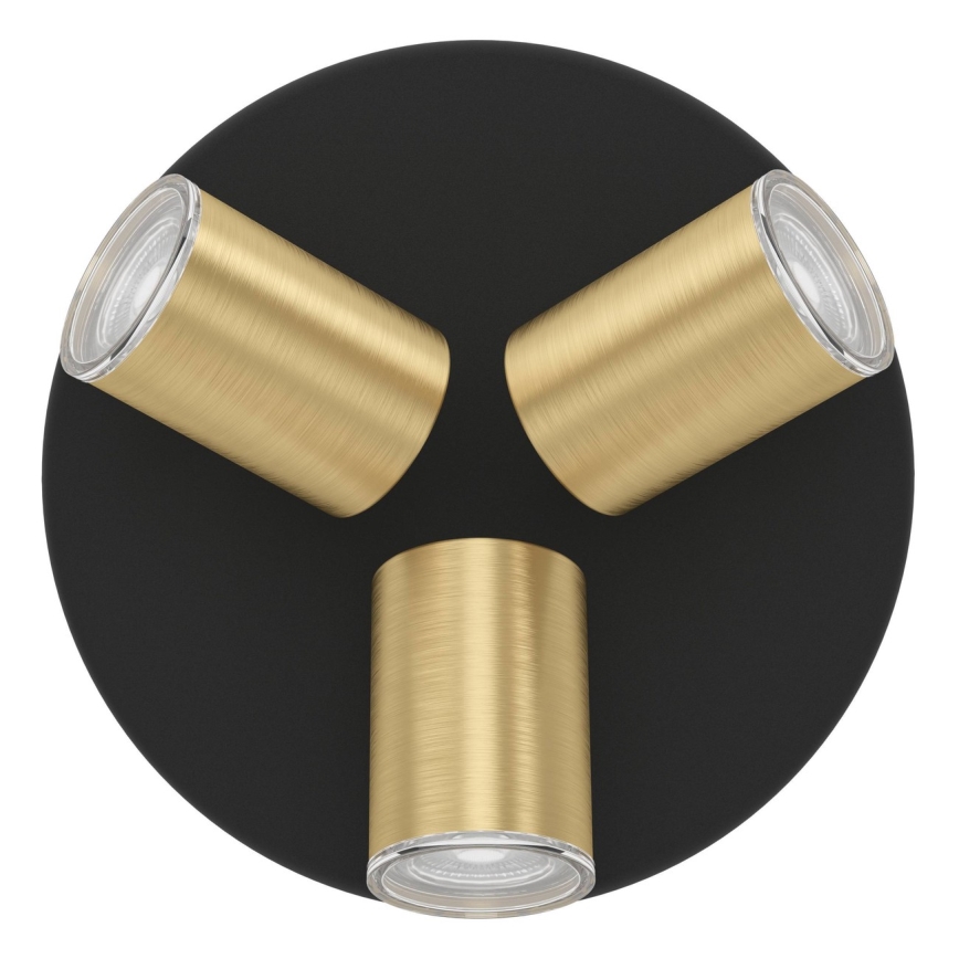 Eglo - Badeværelses-spot 3xGU10/5W/230V IP44 sort/guld