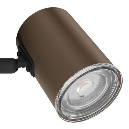 Eglo - Badeværelses vægspot 1xGU10/5W/230V IP44 sort/brun