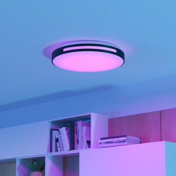 Eglo 300687 - LED RGBW Dæmpbar loftlampe MONTEGRANARO-Z LED/18,5W/230V 2700-6500K Ø 39,4 cm sort + fjernbetjening