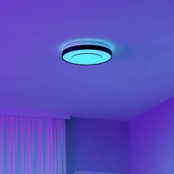 Eglo 300688 - LED RGBW dæmpbar loftlampe MONTERIGGIONI-Z LED/18,5 W/230 V 2700–6500 K Ø 38,4 cm sort + fjernbetjening