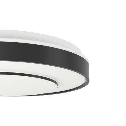Eglo 300688 - LED RGBW dæmpbar loftlampe MONTERIGGIONI-Z LED/18,5 W/230 V 2700–6500 K Ø 38,4 cm sort + fjernbetjening