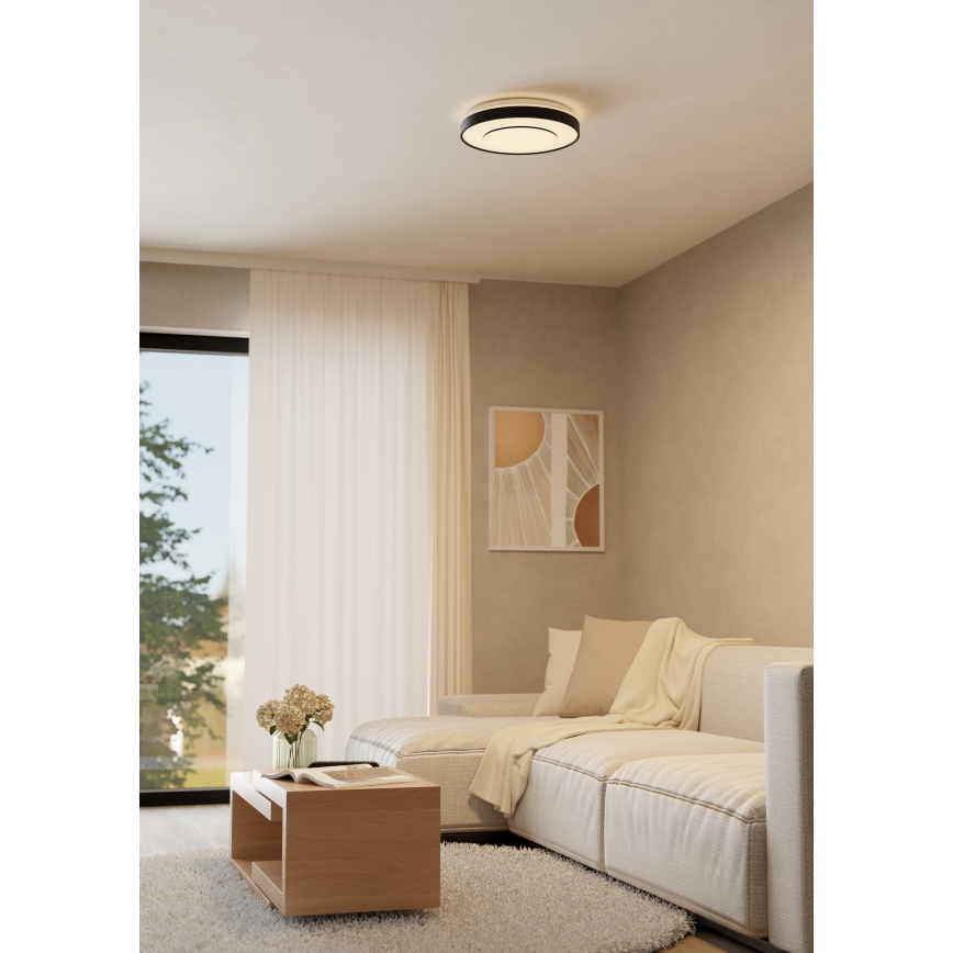 Eglo 300688 - LED RGBW dæmpbar loftlampe MONTERIGGIONI-Z LED/18,5 W/230 V 2700–6500 K Ø 38,4 cm sort + fjernbetjening