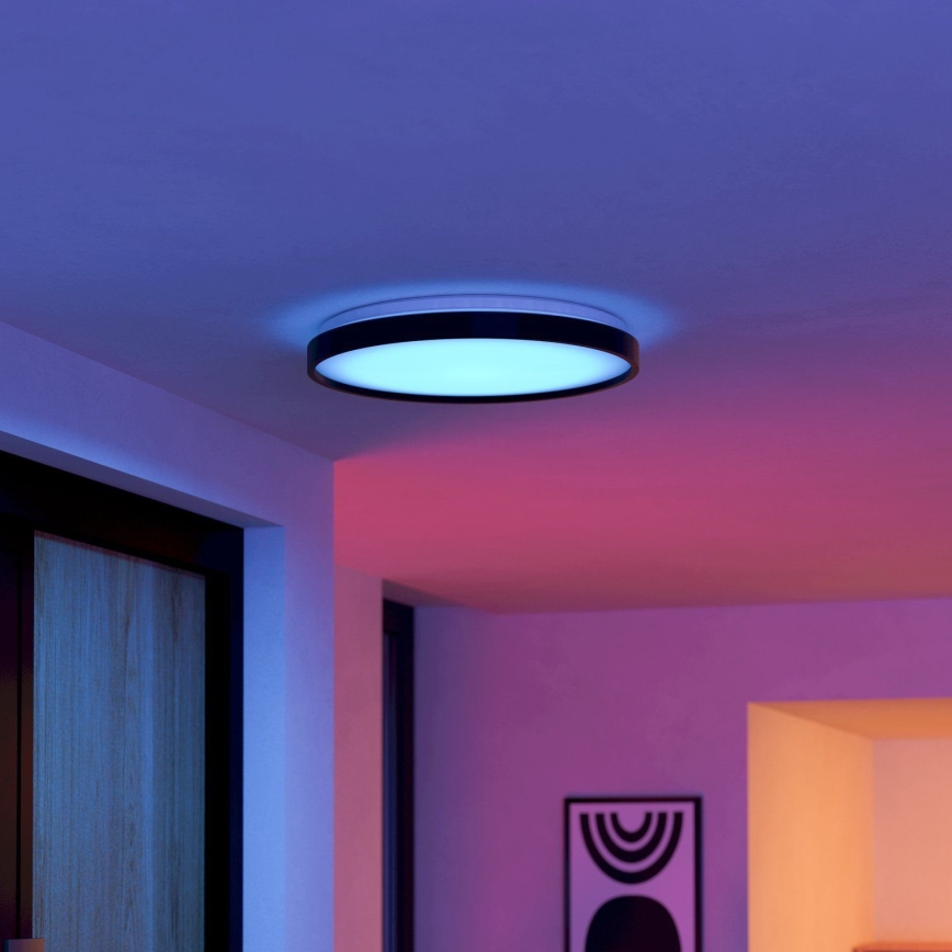 Eglo 300692 - LED RGBW dæmpbar loftlampe MOZONCILLO-Z LED/28,3W/230V 2700-6500K Ø 48,4 cm sort + fjernbetjening