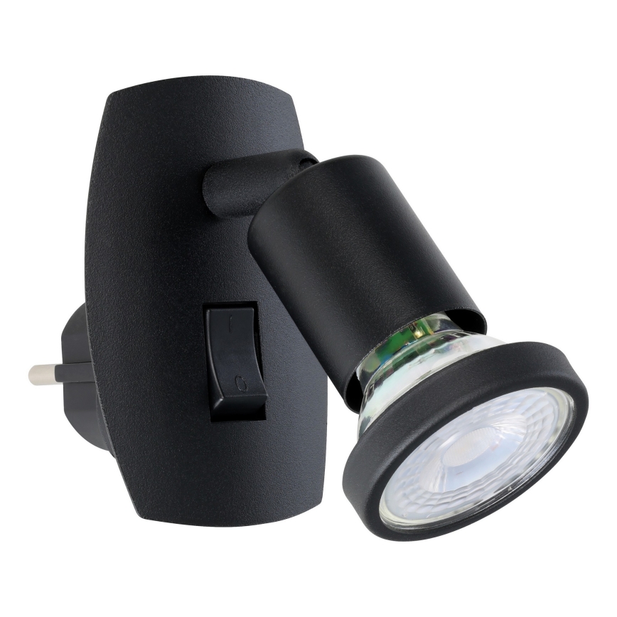 Eglo - LED lampe til stikkontakt 1xGU10/4,5W/230V sort