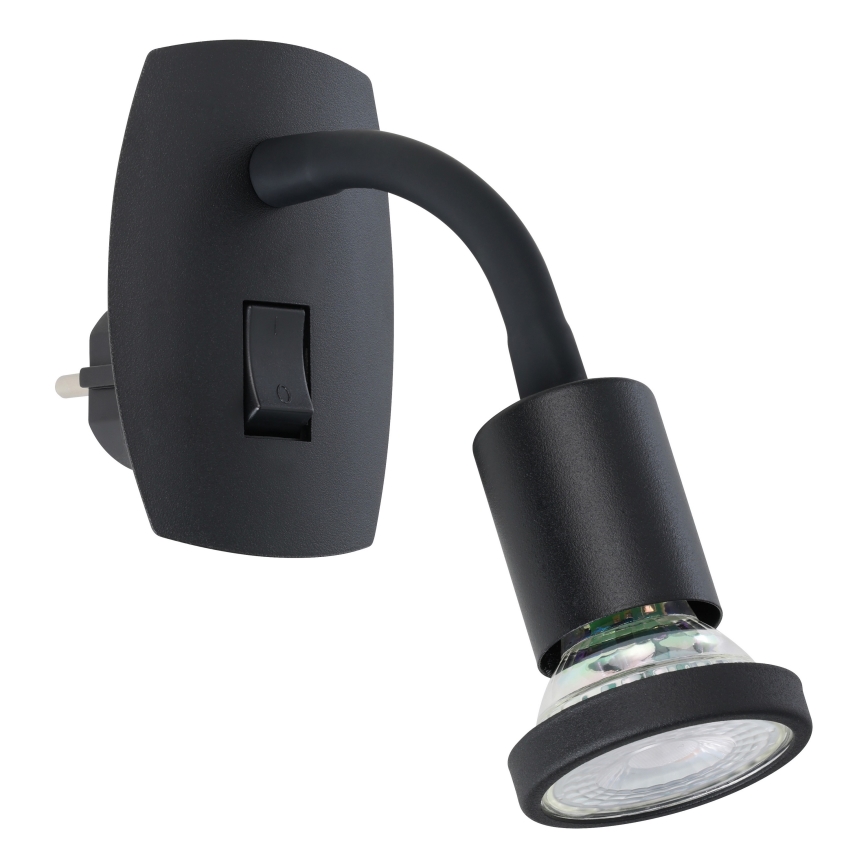 Eglo - LED-lampe til stikkontakt 1xGU10/4,5W/230V, sort