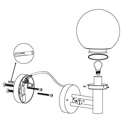 Eglo - Udendørslampe E27/60W/230V IP44