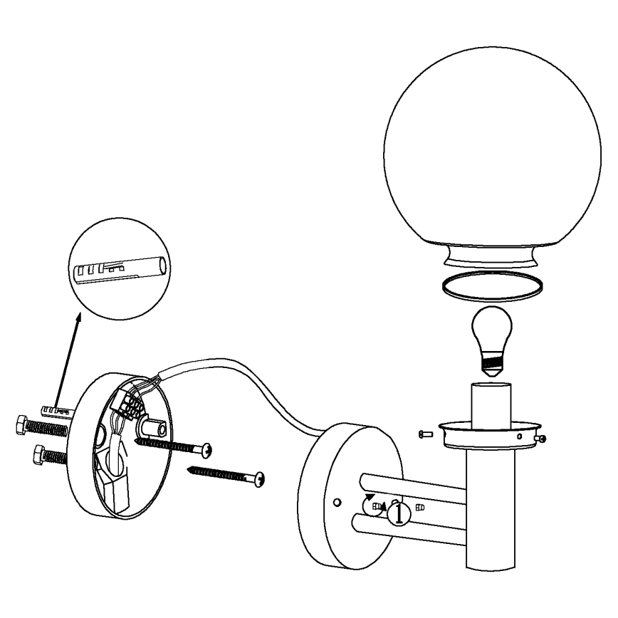 Eglo - Udendørslampe E27/60W/230V IP44