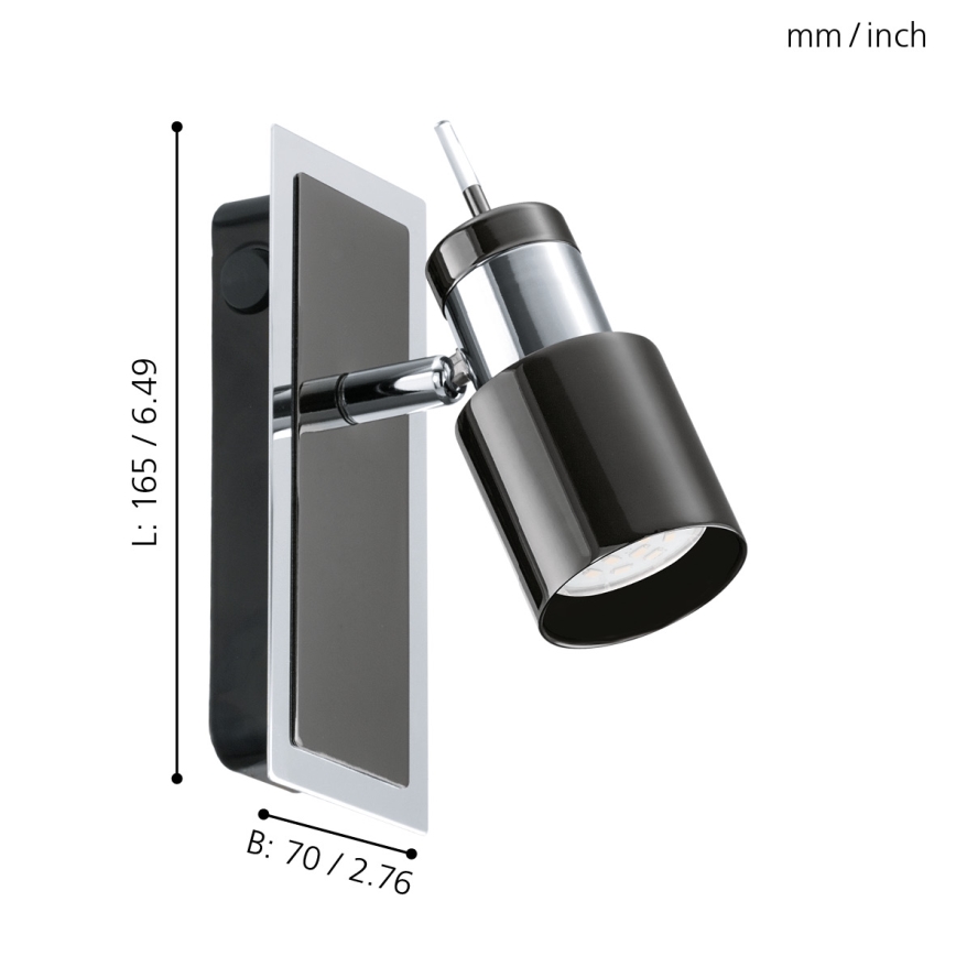 Eglo - LED spotlampe 1xGU10/5W/230V sort