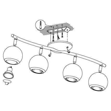 Eglo - LED spotlamper 4xGU10/3W LED