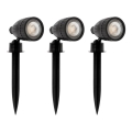 Eglo 31028 - Sæt med 3 LED RGBW udendørslamper NEMA-C 1xGU10/5W/230V 2700-6500K IP44 sort + fjernbetjening