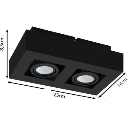 Eglo 31063 - LED-spot MENDOZA 2xLED/4,7W/230V 3000K sort
