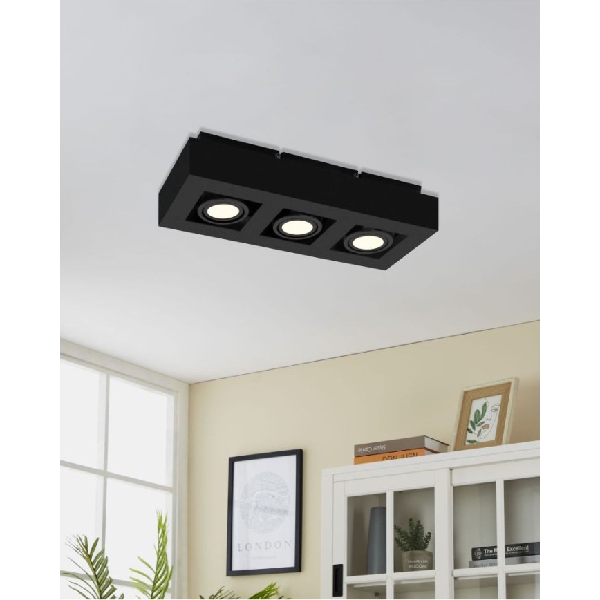 Eglo 31064 - LED-spot MENDOZA 3xLED/4,7W/230V 3000K sort