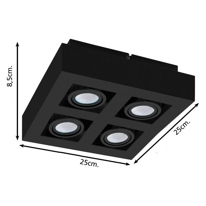 Eglo 31065 - LED-spot MENDOZA 4xLED/4,7W/230V 3000K sort