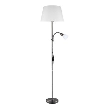 Eglo 31178 - Gulvlampe ALMACEN 1xE27/60W/230V + 1xE14/25W sort/hvid