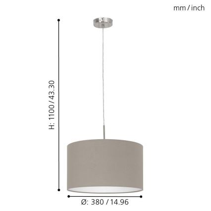 Eglo - Loftlampe på ledning 1xE27/60W/230V