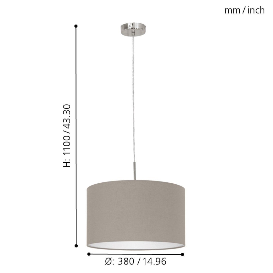 Eglo - Loftlampe på ledning 1xE27/60W/230V