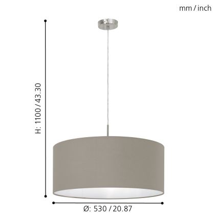 Eglo - Loftlampe på ledning 1xE27/60W/230V