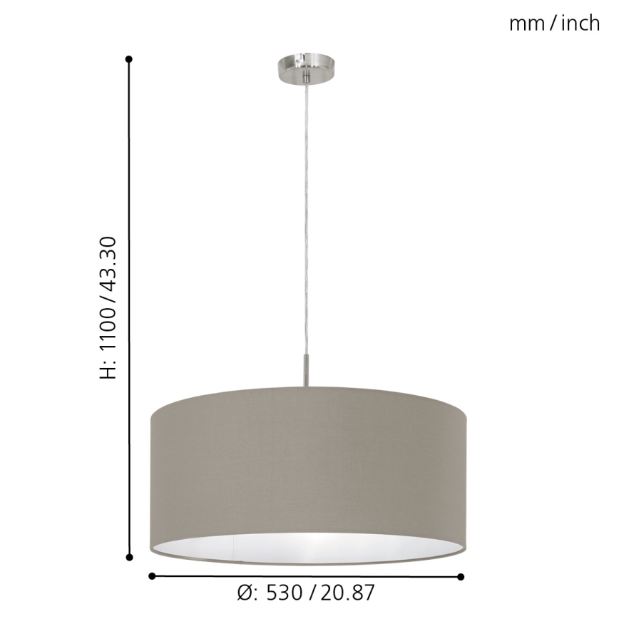 Eglo - Loftlampe på ledning 1xE27/60W/230V