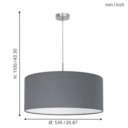 Eglo - Loftlampe på ledning 1xE27/60W/230V