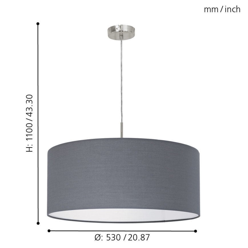 Eglo - Loftlampe på ledning 1xE27/60W/230V