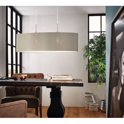 Eglo - Loftlampe på ledning 2xE27/60W/230V taupe