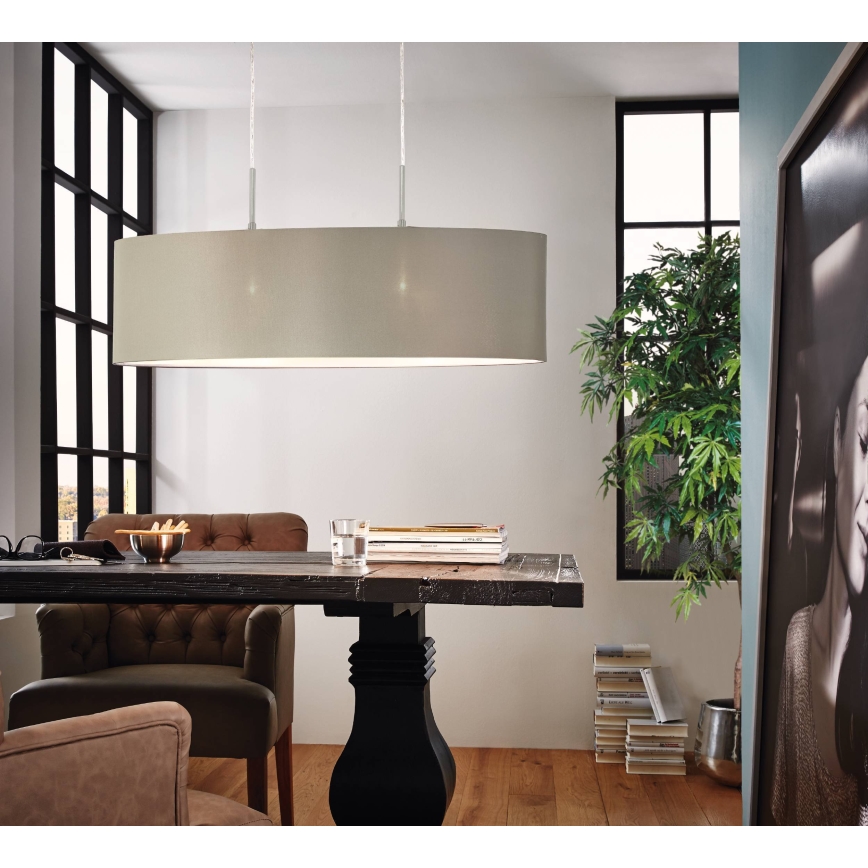 Eglo - Loftlampe på ledning 2xE27/60W/230V taupe