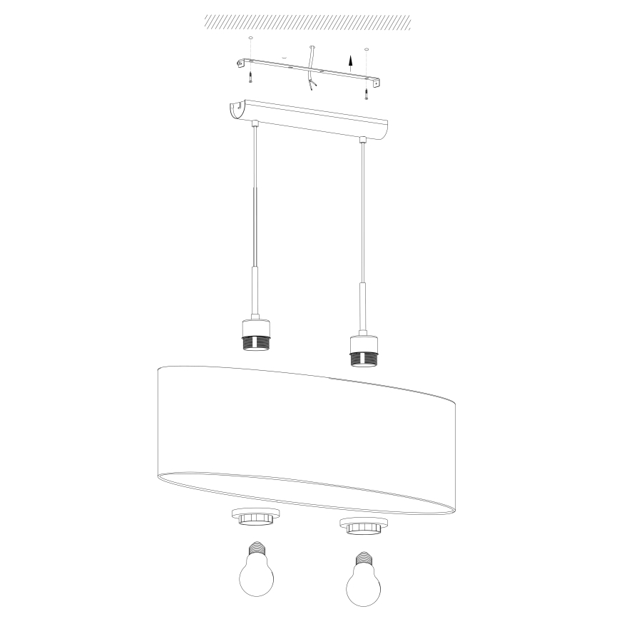 Eglo - Loftlampe på ledning 2xE27/60W/230V taupe
