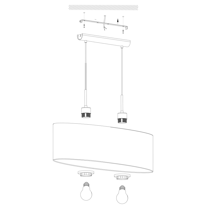 Eglo - Loftlampe med ledning 2xE27/60W/230V