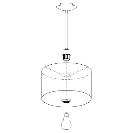 Eglo - Lysekrone i en snor 1xE27/60W/230V