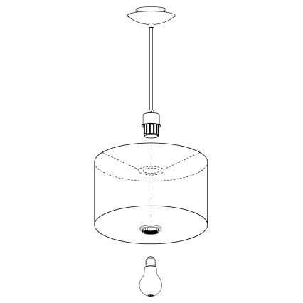 Eglo - Lysekrone i en snor 1xE27/60W/230V