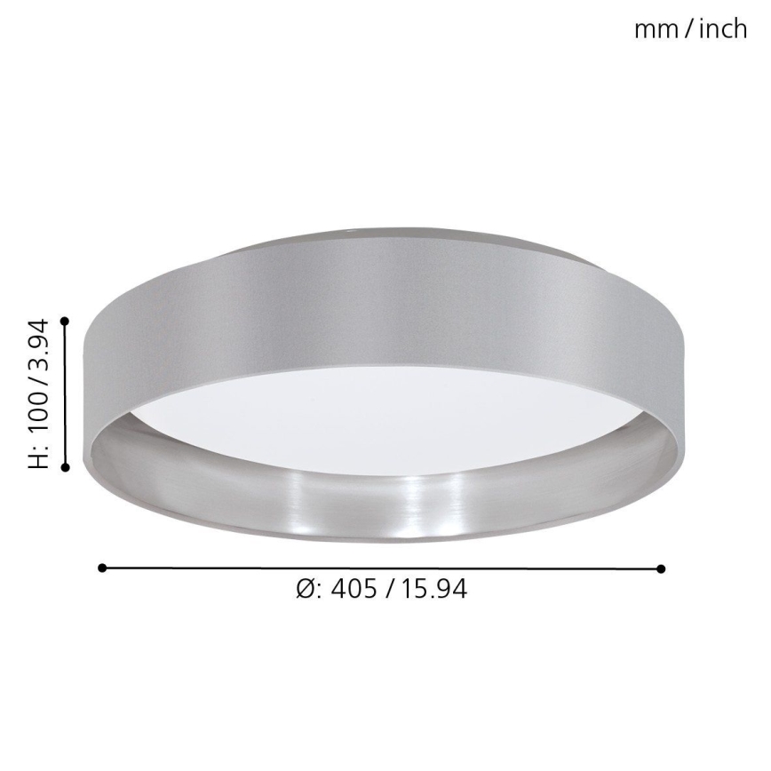 Eglo 31623 - LED loftlampe MASERLO LED/16W/230V 3000K Ø 40,5 cm grå/sølv