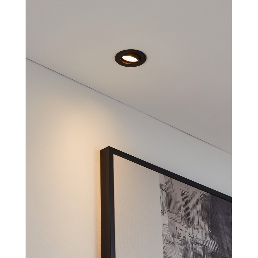 Eglo 31695 - LED m. RGBW-farver Indbygningslampe dæmpbar SALICETO-Z LED/4,7W/230V 2700-6500K sort
