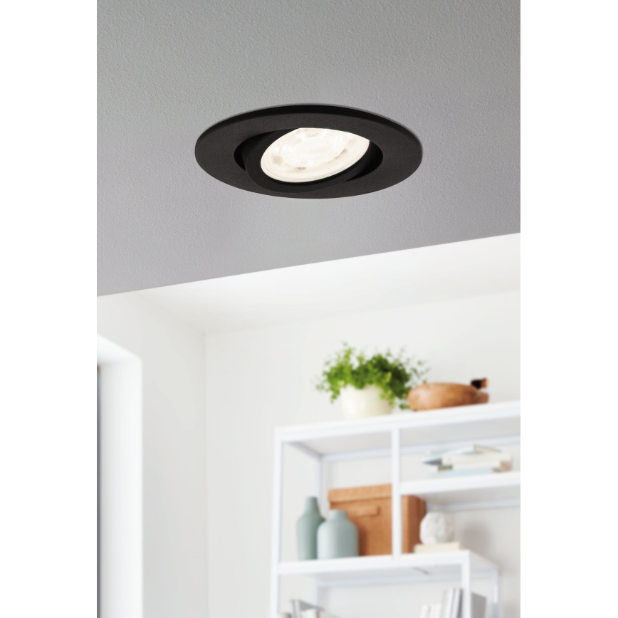 Eglo 31695 - LED m. RGBW-farver Indbygningslampe dæmpbar SALICETO-Z LED/4,7W/230V 2700-6500K sort