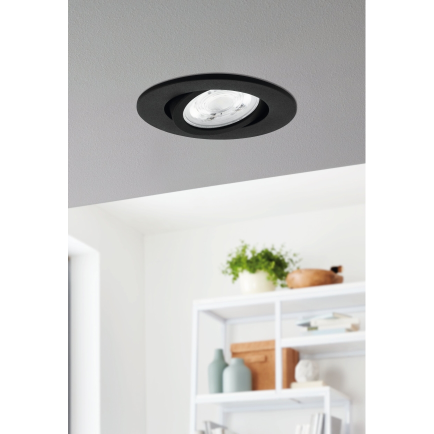 Eglo 31695 - LED m. RGBW-farver Indbygningslampe dæmpbar SALICETO-Z LED/4,7W/230V 2700-6500K sort