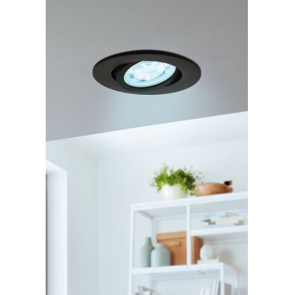 Eglo 31695 - LED m. RGBW-farver Indbygningslampe dæmpbar SALICETO-Z LED/4,7W/230V 2700-6500K sort