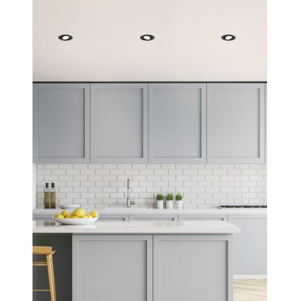 Eglo 31695 - LED m. RGBW-farver Indbygningslampe dæmpbar SALICETO-Z LED/4,7W/230V 2700-6500K sort