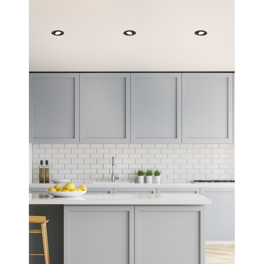 Eglo 31695 - LED m. RGBW-farver Indbygningslampe dæmpbar SALICETO-Z LED/4,7W/230V 2700-6500K sort