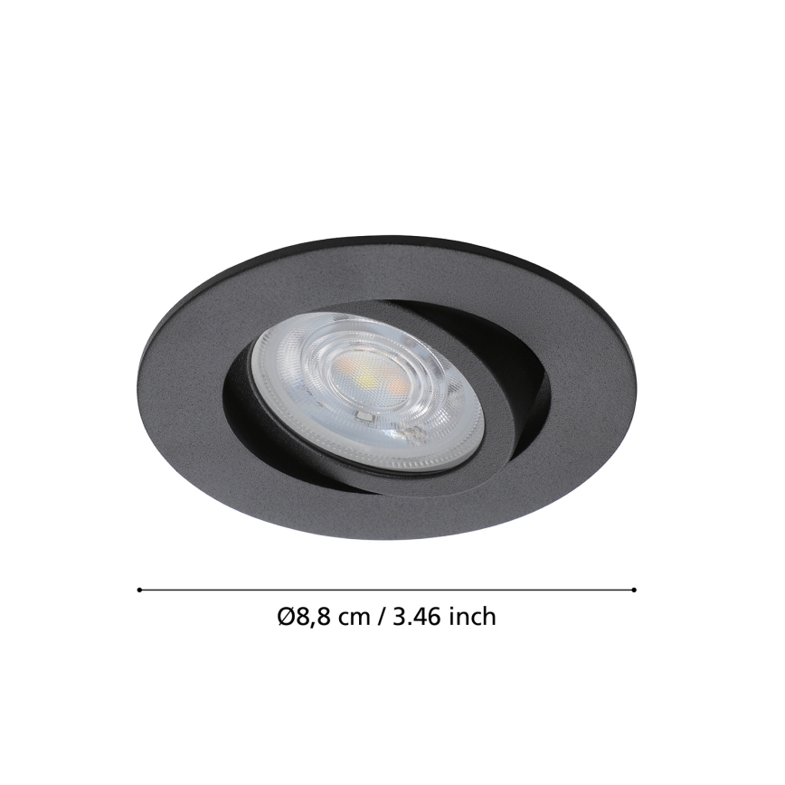 Eglo 31695 - LED m. RGBW-farver Indbygningslampe dæmpbar SALICETO-Z LED/4,7W/230V 2700-6500K sort