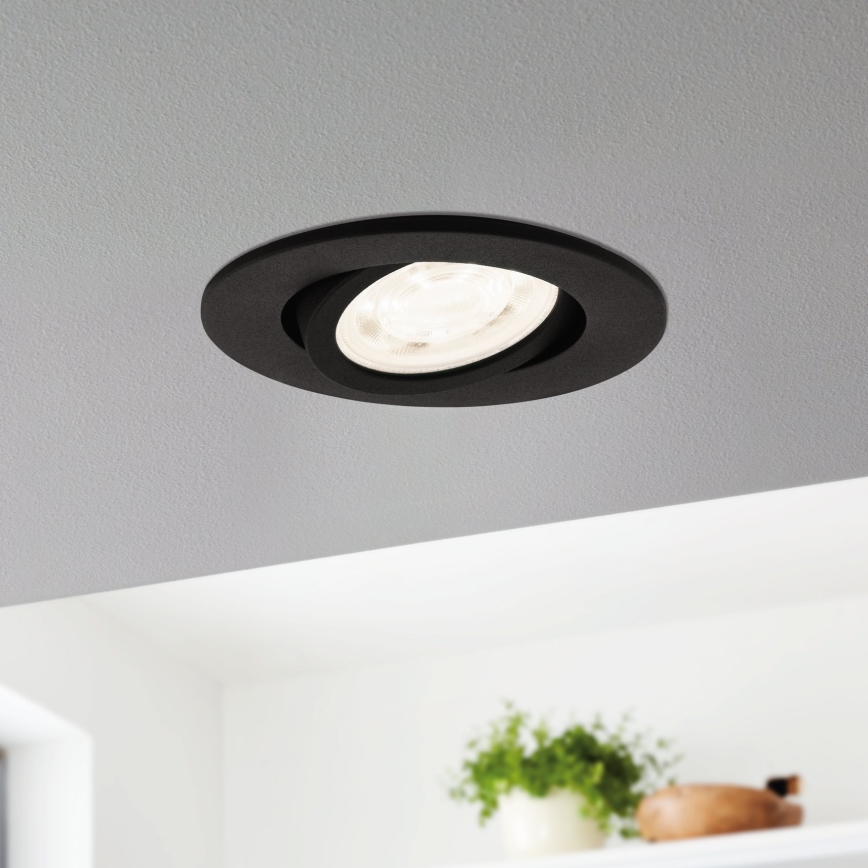 Eglo 31695 - LED m. RGBW-farver Indbygningslampe dæmpbar SALICETO-Z LED/4,7W/230V 2700-6500K sort