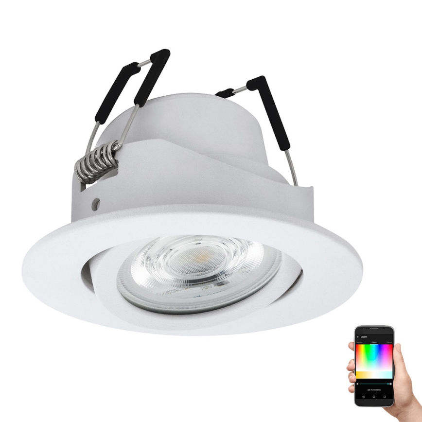Eglo 31696 - LED m. RGBW-farver Indbygningslampe dæmpbar SALICETO-Z LED/4,7W/230V 2700-6500K hvid