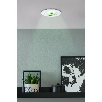 Eglo 31696 - LED m. RGBW-farver Indbygningslampe dæmpbar SALICETO-Z LED/4,7W/230V 2700-6500K hvid