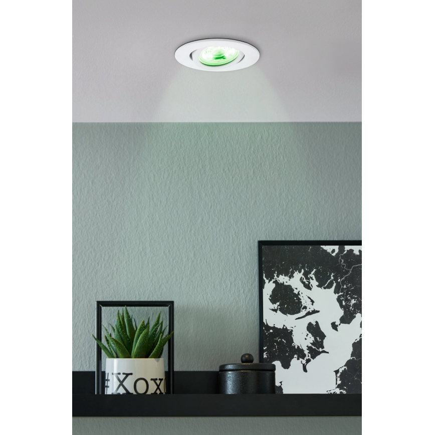 Eglo 31696 - LED m. RGBW-farver Indbygningslampe dæmpbar SALICETO-Z LED/4,7W/230V 2700-6500K hvid
