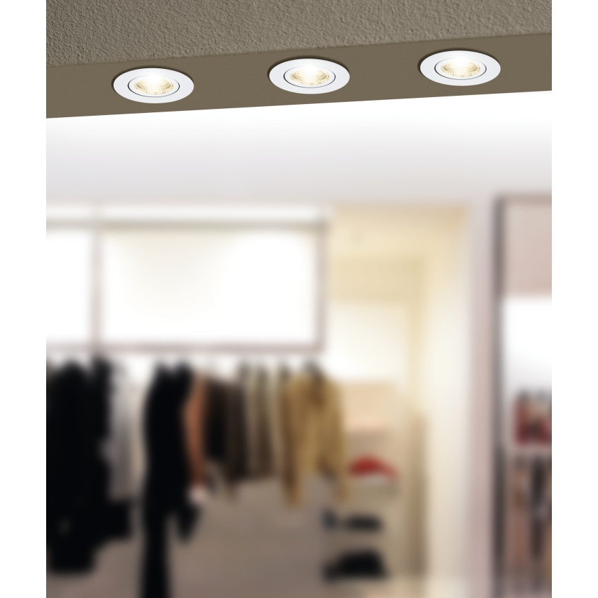 Eglo 31696 - LED m. RGBW-farver Indbygningslampe dæmpbar SALICETO-Z LED/4,7W/230V 2700-6500K hvid