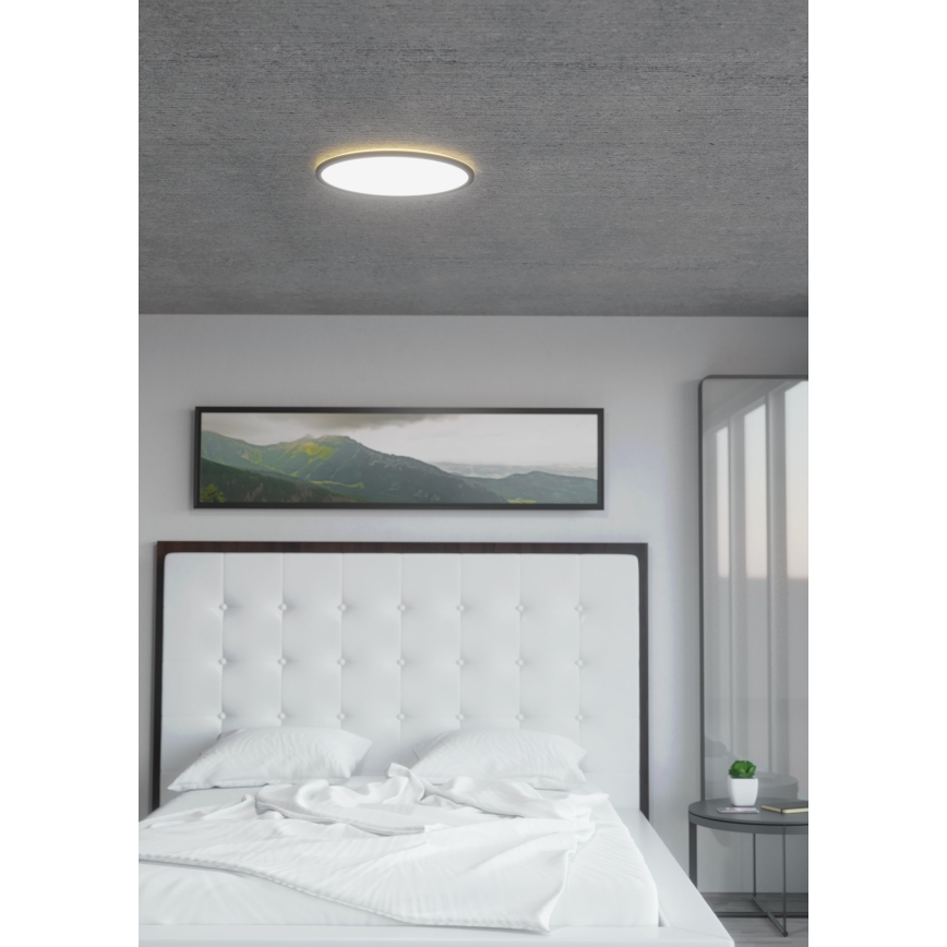 Eglo 31704 - LED RGBW dæmpbar loftlampe ROVITO-Z 1xLED/16,5W/230V 2700-6500K Ø 42 cm sort